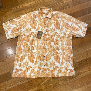 Tommy Bahama Shirt Mens XL Hawaiian Silk Paradise Nation Leaf Julep Floral NWT